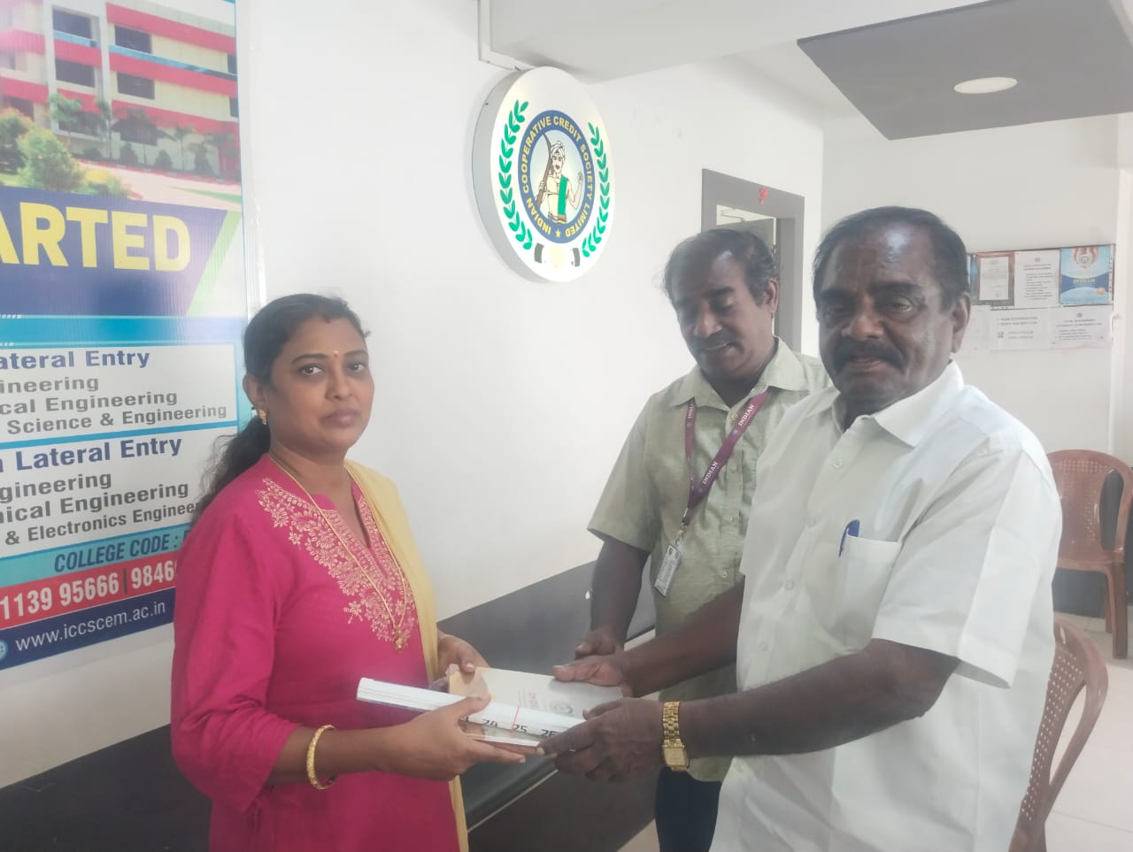 Member receiving benefits at the ICCSL branch office